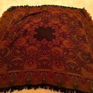 Vintage Amanda Smith Paisley Red Tapestry Scarf